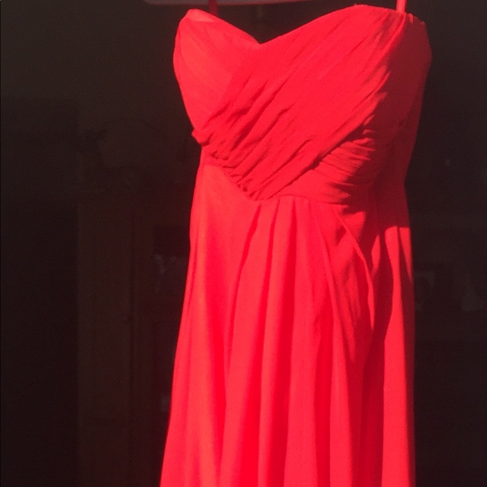 Red floor length gown